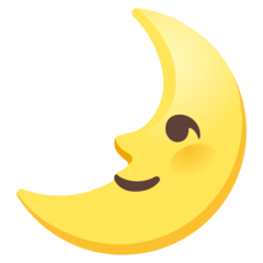 How emoji first quarter moon face displayed on Google