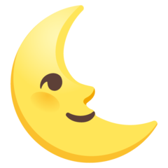 How emoji last quarter moon face displayed on Google