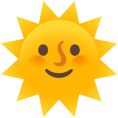 How emoji sun with face displayed on Google