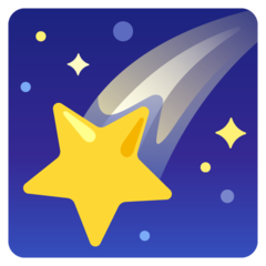 How emoji shooting star displayed on Google