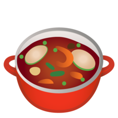 How emoji pot of food displayed on Google