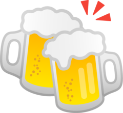 How emoji clinking beer mugs displayed on Google