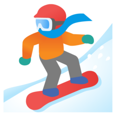 How emoji snowboarder displayed on Google