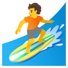 How emoji person surfing displayed on Google