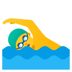 How emoji man swimming displayed on Google