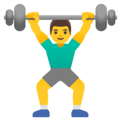 How emoji man lifting weights displayed on Google