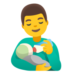 How emoji man feeding baby displayed on Google