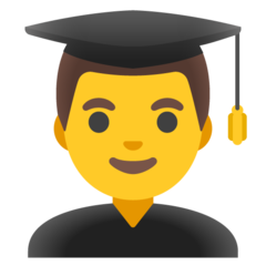 How emoji man student displayed on Google