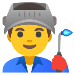 How emoji man factory worker displayed on Google