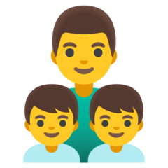 How emoji family: man, boy, boy displayed on Google