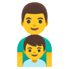 How emoji family: man, boy displayed on Google