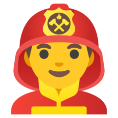 How emoji man firefighter displayed on Google