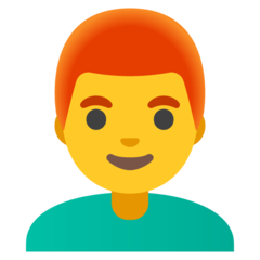 How emoji man: red hair displayed on Google