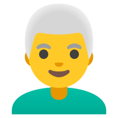 How emoji man: white hair displayed on Google