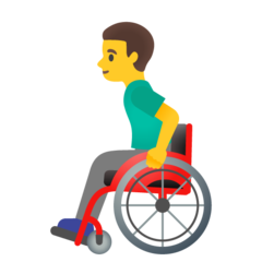 How emoji man in manual wheelchair displayed on Google