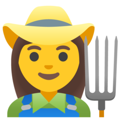 How emoji woman farmer displayed on Google