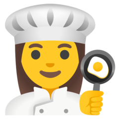 How emoji woman cook displayed on Google