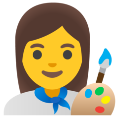 How emoji woman artist displayed on Google