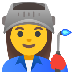 How emoji woman factory worker displayed on Google