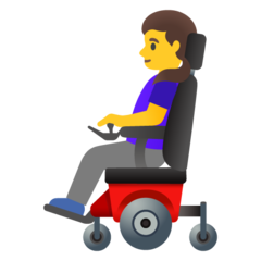 How emoji woman in motorized wheelchair displayed on Google