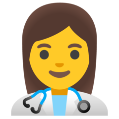 How emoji woman health worker displayed on Google