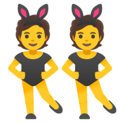 How emoji people with bunny ears displayed on Google