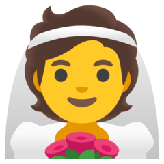 How emoji person with veil displayed on Google