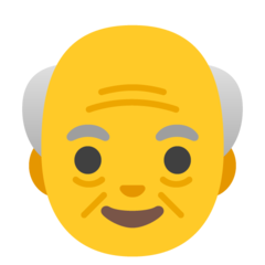 How emoji old man displayed on Google