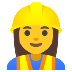 How emoji woman construction worker displayed on Google