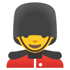 How emoji man guard displayed on Google