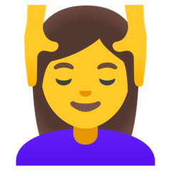 How emoji woman getting massage displayed on Google