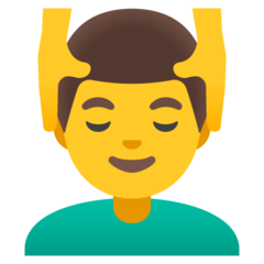 How emoji man getting massage displayed on Google