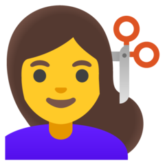 How emoji woman getting haircut displayed on Google