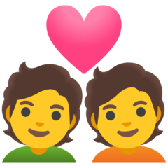 How emoji couple with heart displayed on Google