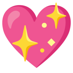 How emoji sparkling heart displayed on Google