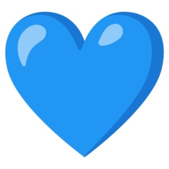 How emoji blue heart displayed on Google