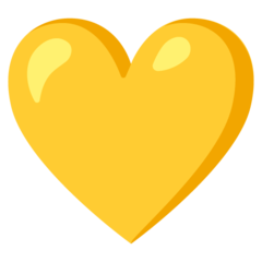 How emoji yellow heart displayed on Google