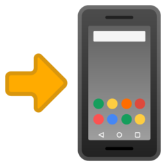 How emoji mobile phone with arrow displayed on Google