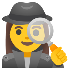 How emoji woman detective displayed on Google