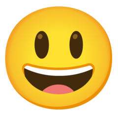 How emoji grinning face with big eyes displayed on Google