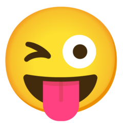 How emoji winking face with tongue displayed on Google