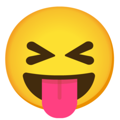 How emoji squinting face with tongue displayed on Google