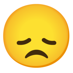 How emoji disappointed face displayed on Google