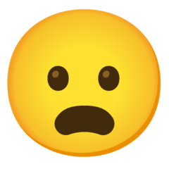 How emoji frowning face with open mouth displayed on Google