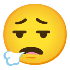 How emoji face exhaling displayed on Google