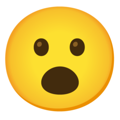 How emoji face with open mouth displayed on Google