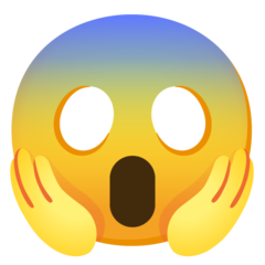 How emoji face screaming in fear displayed on Google