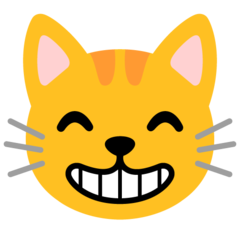 How emoji grinning cat with smiling eyes displayed on Google