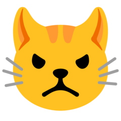 How emoji pouting cat displayed on Google