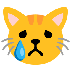 How emoji crying cat displayed on Google